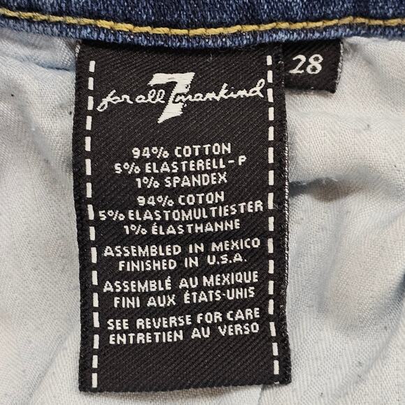 7 For All Mankind Jeans Womens Size 28 Josefina High Waist Button Fly Distressed - Picture 12 of 16